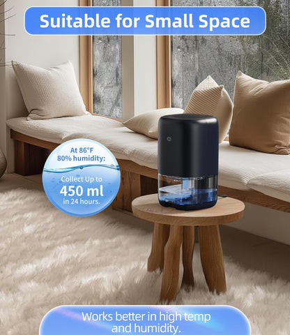Dehumidifier, 35 OZ Small Dehumidifiers for Bedroom for Home, Quiet with Auto Shut Off, Dehumidifiers for Bedroom (280 sq. ft), Bathroom, RV, Closet, Grey