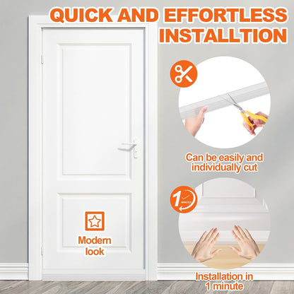 Door Draft Stopper, Door Sweep for Bottom of Door, Weather Stripping Door Seal Gap Filler Bottom Blocker Soundproof Cold Air Insulation Save Energy Installs Quickly and Easily (White, 39‘’)