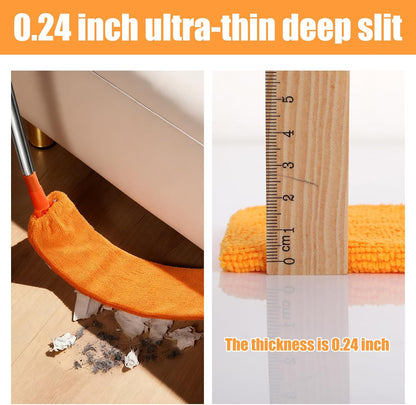 Cobweb Duster with Extension Pole, 4-in-1 Washable Cleaning Duster Kit, 15-100 Inch Long Telescoping Pole, Bendable Design for High Ceiling Fans Furniture, Microfiber Webster Remover Tools