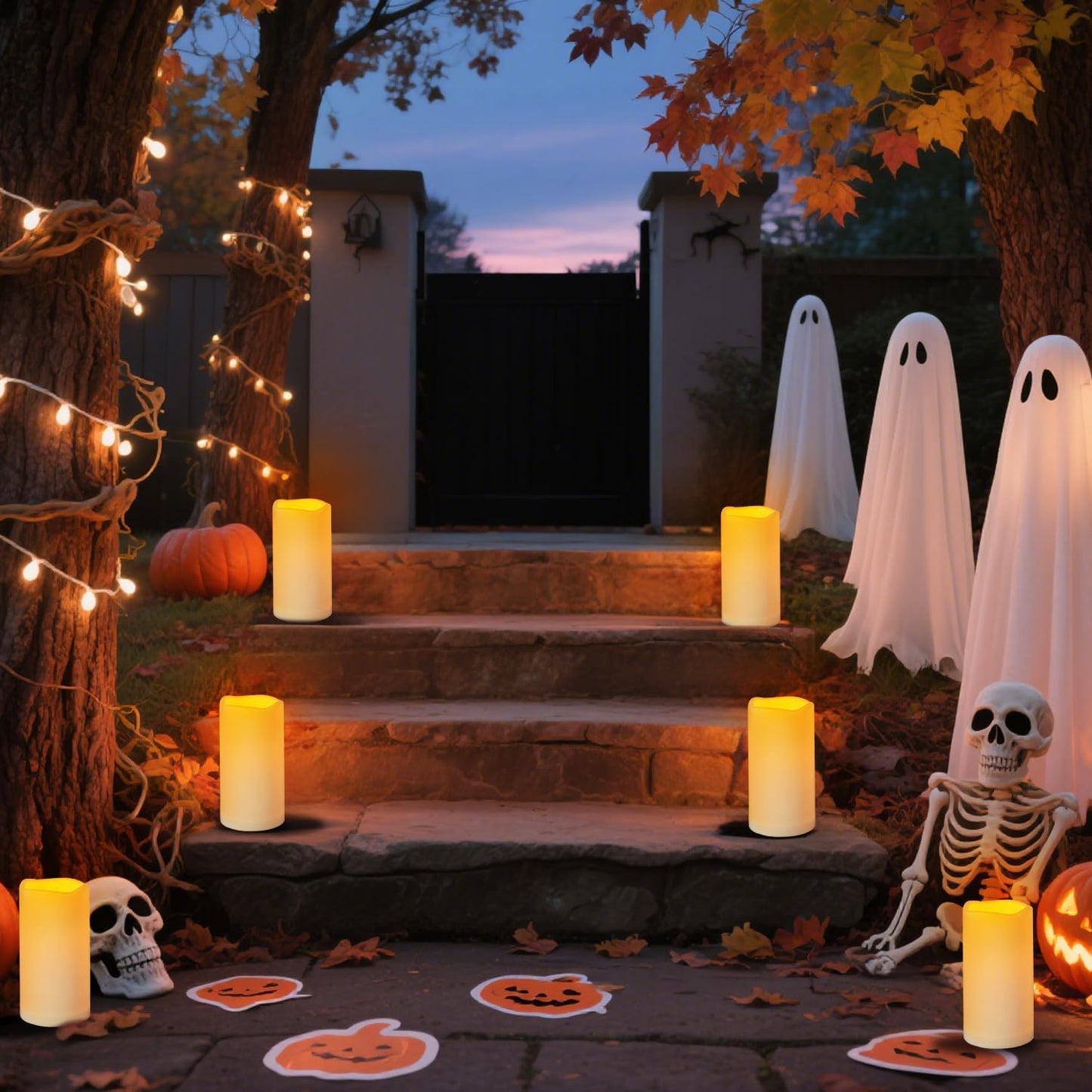Flameless Candles 4" 5" 6" Set of 3 Ivory Outdoor Indoor Pillars 3" Diameter Battery Operated Flickering Candles Include 10-Key Remote Timer Function 400+ Hours Requires 2 AA Batteries（3 Pack)