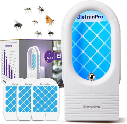 Indoor Fruit Fly & Gnat Traps Plug-in - UV/Blue Light Insect Trap with 2 Devices+6 Refills, Safe & Odorless Flying Insect Catcher for House/Kitchen/Office - Get Rid of Mosquitoes, Moths, Gnats