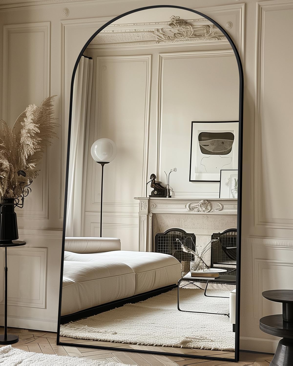 Full Length Mirror with Stand, 71"x28" Arched Full Body Large Stand Up Aluminum Frame Floor Standing Mirror, Freestanding Hanging Leaning Mounted for Bedroom Living Room Entryway Gold