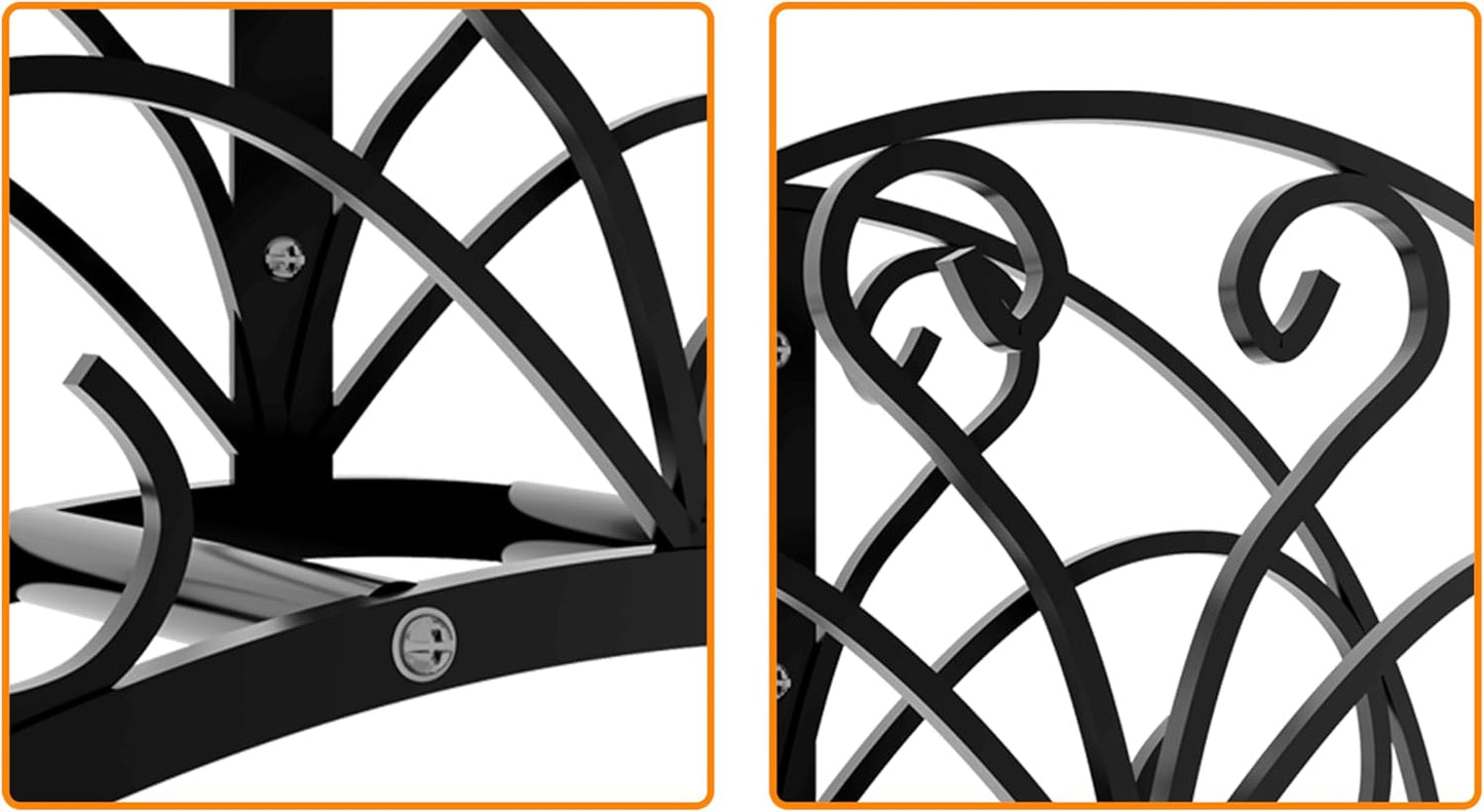 Fire Beauty Heavy-Duty Metal Hose Holder, Wall-Mounted Garden Hose Reel Organizer for Outdoor Yard, Solid Iron Decorative Hanger Storage