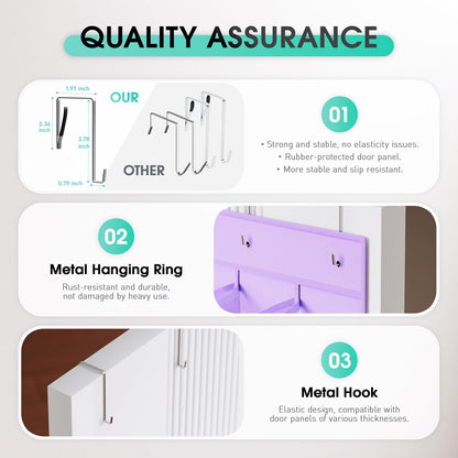 WVM Over the Door Shoe Organizer with 35 Breathable Mesh Pockets, Hanging Shoe Organizer for Door with 4 Metal Hooks, Large Capacity Closet Storage for Shoes, Accessories, Grey