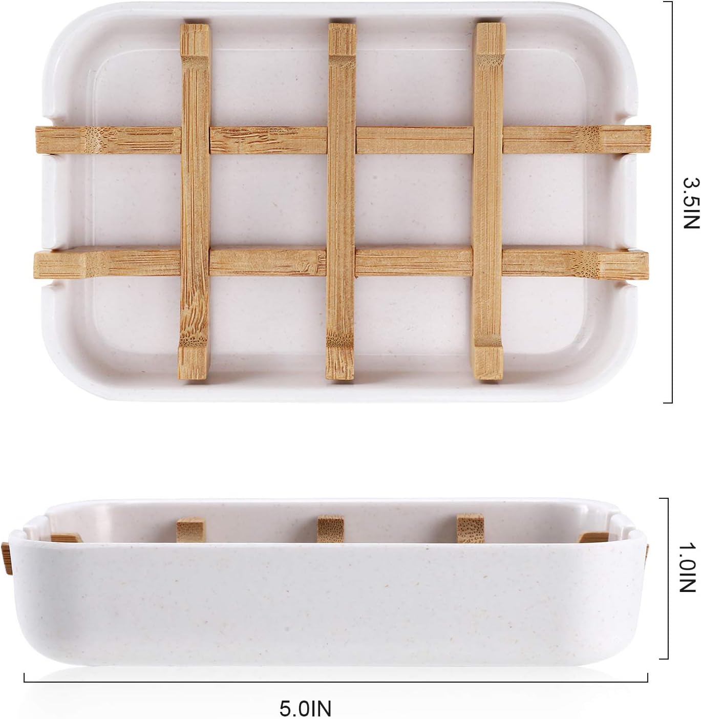 Bamboo Wooden Soap Dishes for Shower with Drainage for Bathroom Bar Soap Holder Soap Holder Sink Deck Bathtub Shower Tray (One Pieces Black)