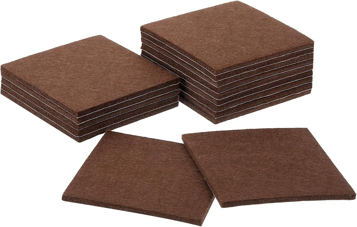 uxcell Furniture Pads, 16Pcs 2.5" - Square Self Adhesive Felt Furniture Pads, Floor Protectors for Furniture Feet Chairs Legs Hardwood Floors (Brown)