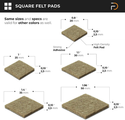 Furndiy Felt Furniture Pads for Hardwood Floors, Self-Adhesive Felt Pad for Chairs & Seat Legs, Easy Slide, Anti Scratch, Noise Stopper, Bumper & Buffer, Floor Protection - Based in USA - 0.8'' Black