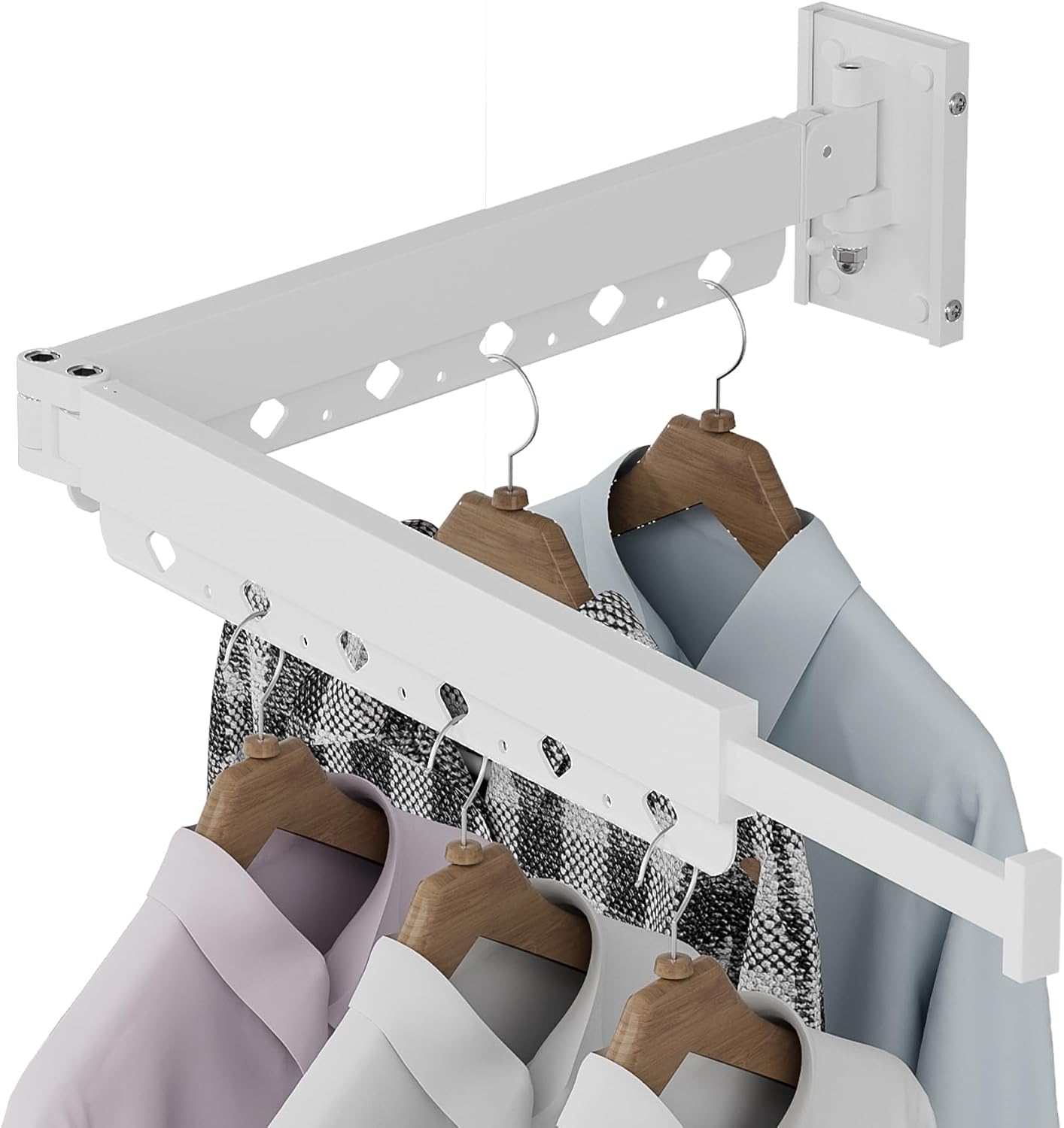 Wall Mounted Clothes Hanger Drying Folding Racks | Full 180° horizontal & vertical pivot