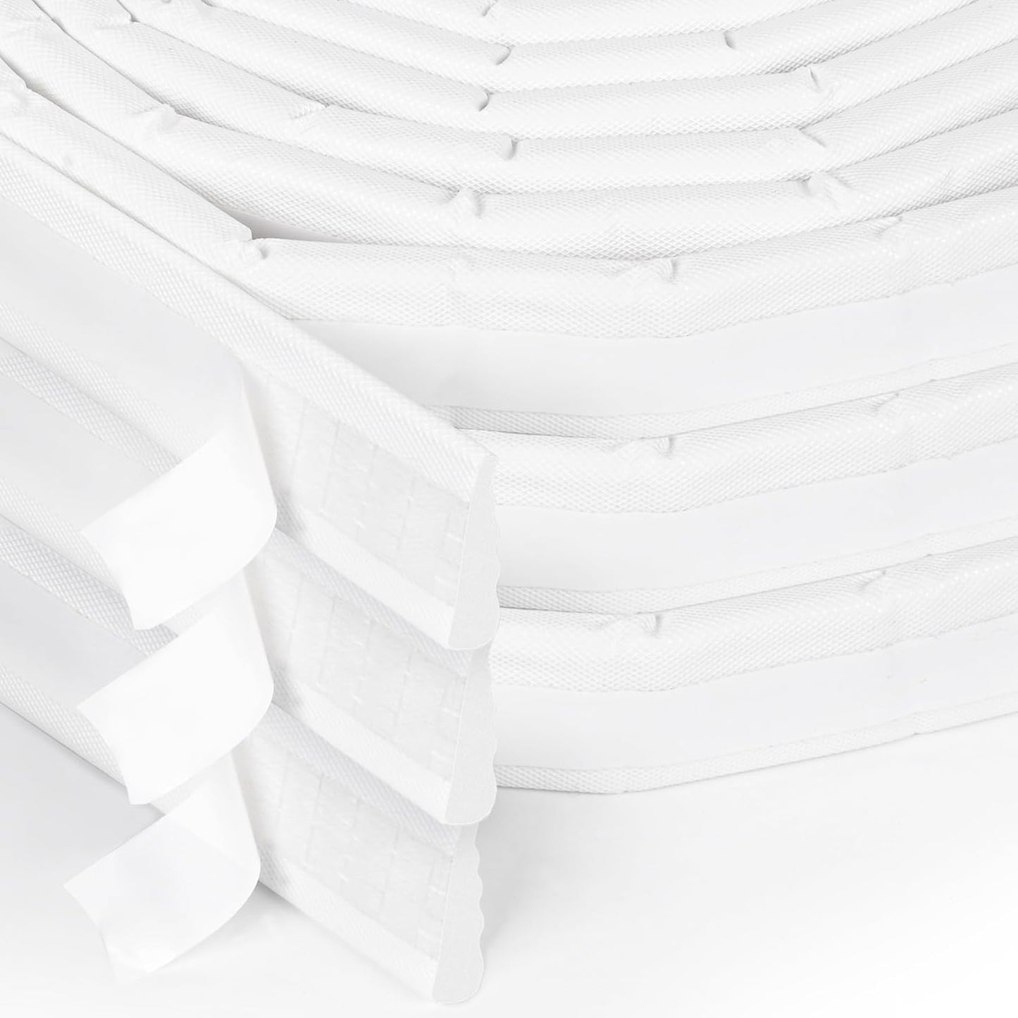 118 Inch Wedge-Shape Foam Window Weather Stripping Door Seal Insulation Strip, Soundproofing Window Inserts Foam Self Adhesive Draft Stopper Light Blocker for Winter Window Door Gaps, White