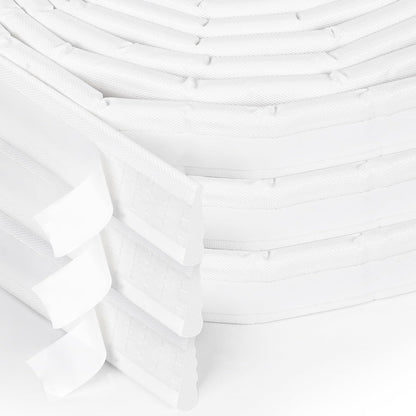 118 Inch Wedge-Shape Foam Window Weather Stripping Door Seal Insulation Strip, Soundproofing Window Inserts Foam Self Adhesive Draft Stopper Light Blocker for Winter Window Door Gaps, White