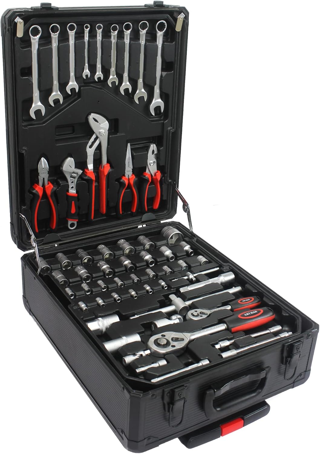 899PCS Tool Set, Household Tool Kit with Rolling Tool Box, Complete Tool Box Set Hand Tool Set with Tool Box, Mechanic Tool Set Rolling Tool Set for Auto Repair/Home Tool Set (Black)