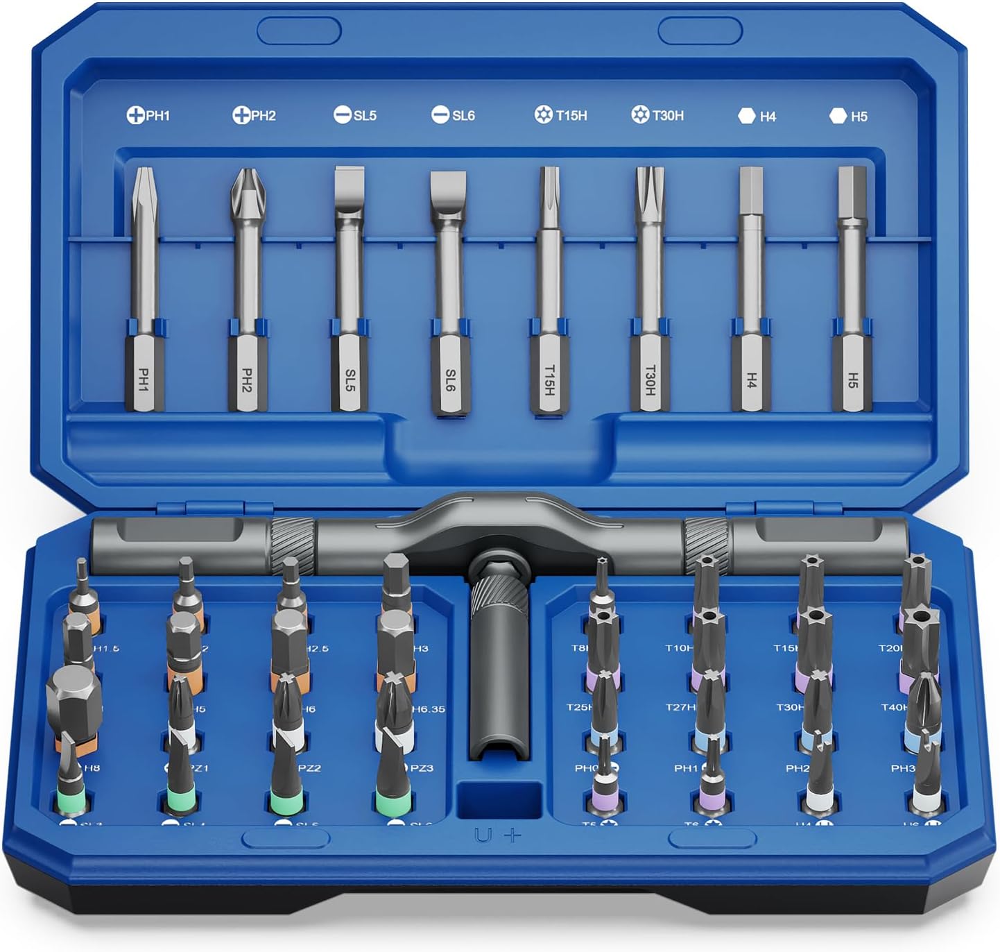 AMIR 42 in 1 Ratchet Screwdriver Set, Magnetic Screwdriver Set with 40 PCS Multi Bit, DIY Repair Tool Kit with Ratchet T Handle, Screw Driver Set Kit for Tools,Bicycle,Electronic Repair