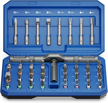 AMIR 42 in 1 Ratchet Screwdriver Set, Magnetic Screwdriver Set with 40 PCS Multi Bit, DIY Repair Tool Kit with Ratchet T Handle, Screw Driver Set Kit for Tools,Bicycle,Electronic Repair