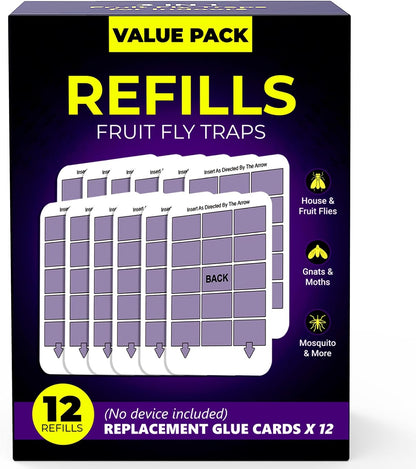 Upgraded Fruit Fly Traps for Indoors, Flying Insect Trap for Fruit Flies, Gnats, Plug in Bug Zapper Indoor with Dual-UV Lights & Trapping, Electric Grid & Glue Traps(1 Device & 5 Glue Boards)