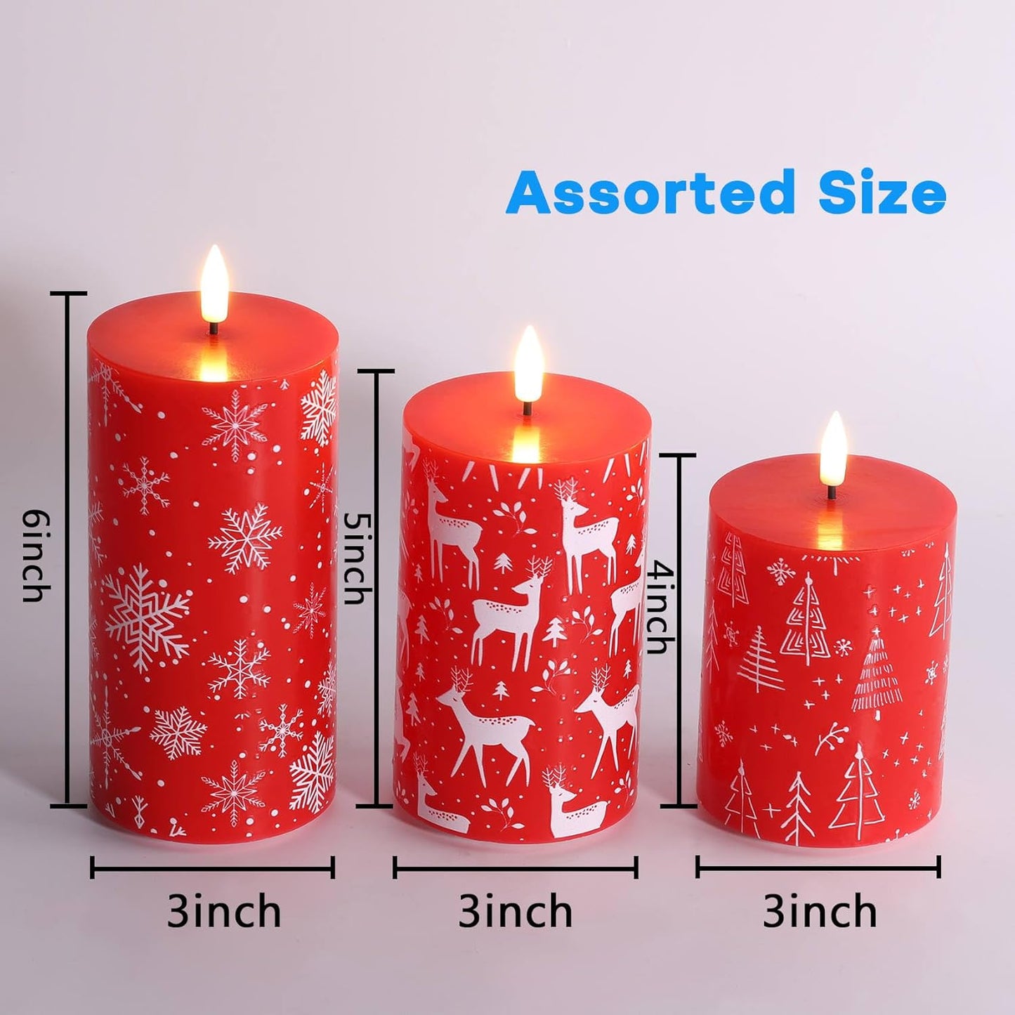 Eywamage White Real Wax Flameless Pillar Candles with Remote, Flickering Flat Top LED Battery Candles Set of 3