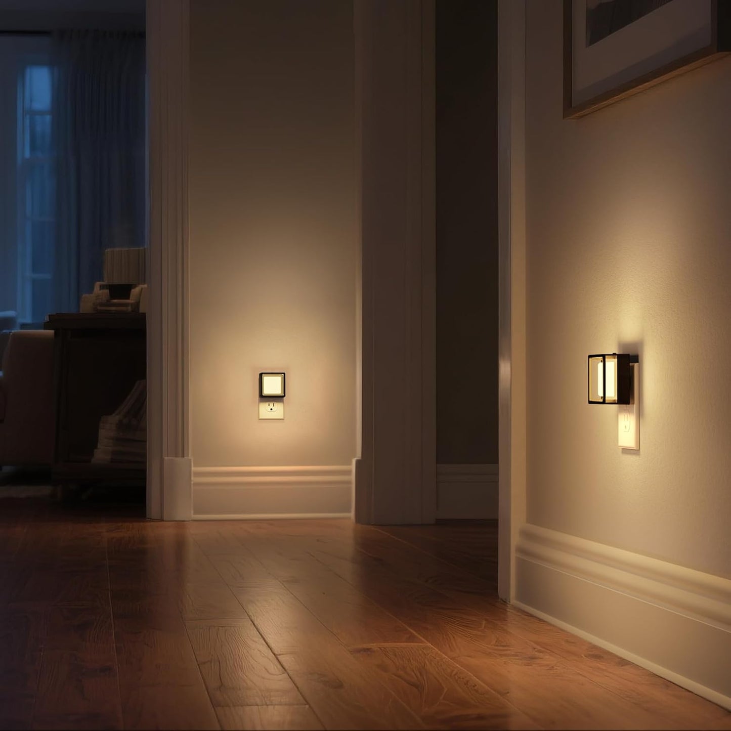 DORESshop LED Night Light, Night Lights Plug Into Wall [2 Pack] with Dusk-to-Dawn Sensor, Dimmable Nightlights, Adjustable Brightness for Bathroom, Hallway, Bedroom,Kids Room,Stairway,Soft White