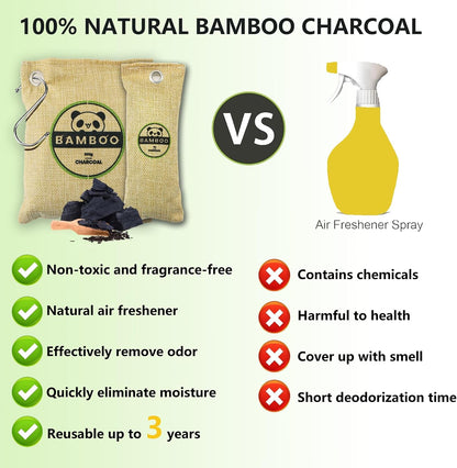 Activated Charcoal Odor Absorber,deodorizer odor eliminator for Home Car Shoes Closet Garage Basement Drawer,Smoke Odor,Natural & Reusable(4x200g Large + 2x75g Small)