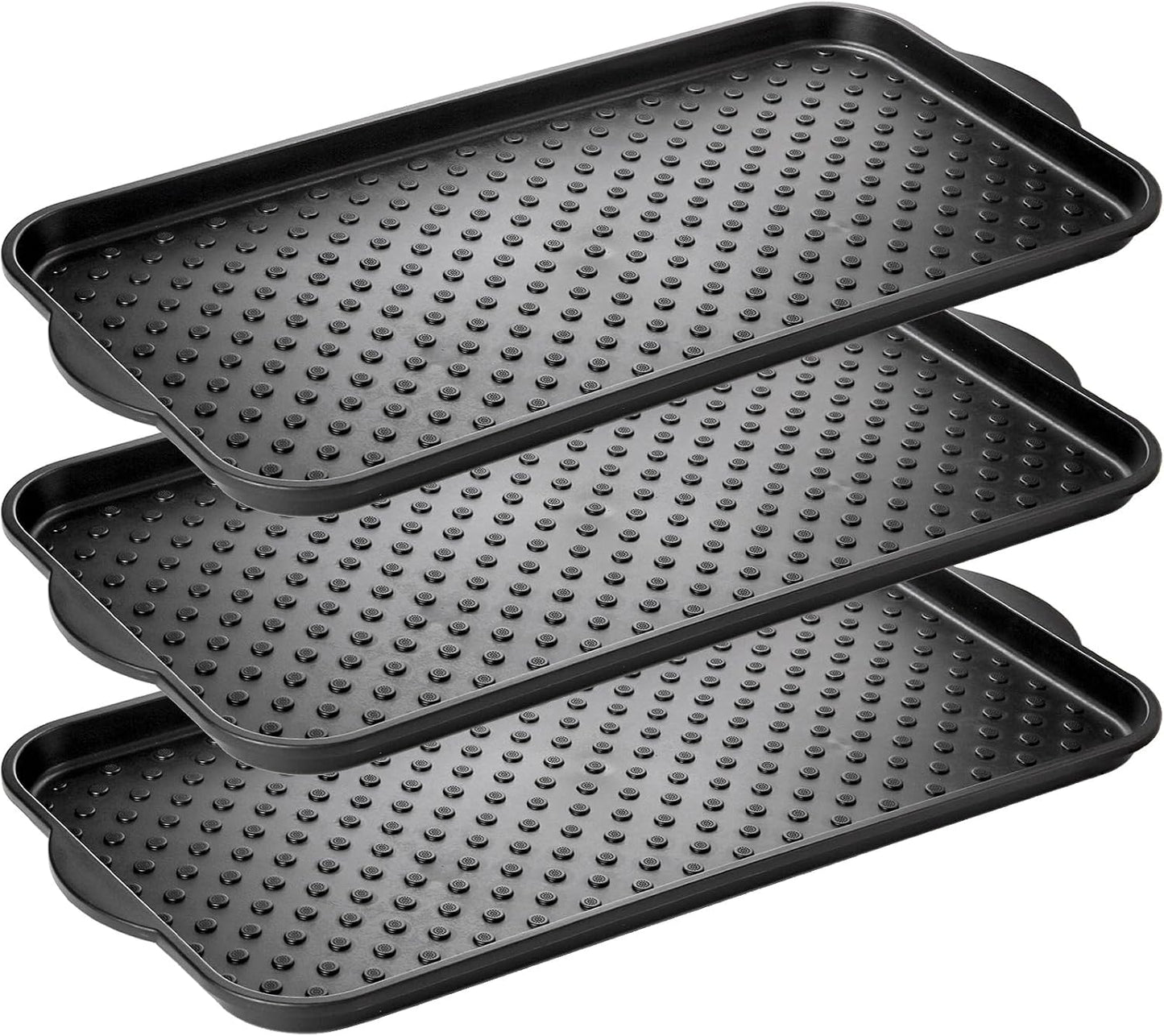 Kingrol 3 Pack Boot Trays, Waterproof Shoe Mats for Entryway Indoor, Multi-Purpose Trays for Boots, Shoes, Garden, 29 x 14.3 Inch