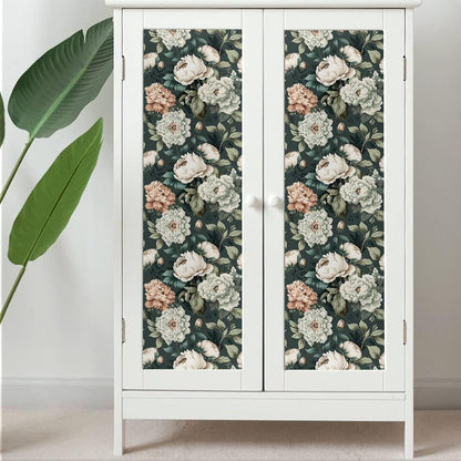 18"x236" Boho Cream/Brown Daisy Flower Peel and Stick Self Adhesive Wallpaper Removable Contact Paper Stick on Easy Peel Off Wall Paper for Kitchen Bedroom Bathroom Renter