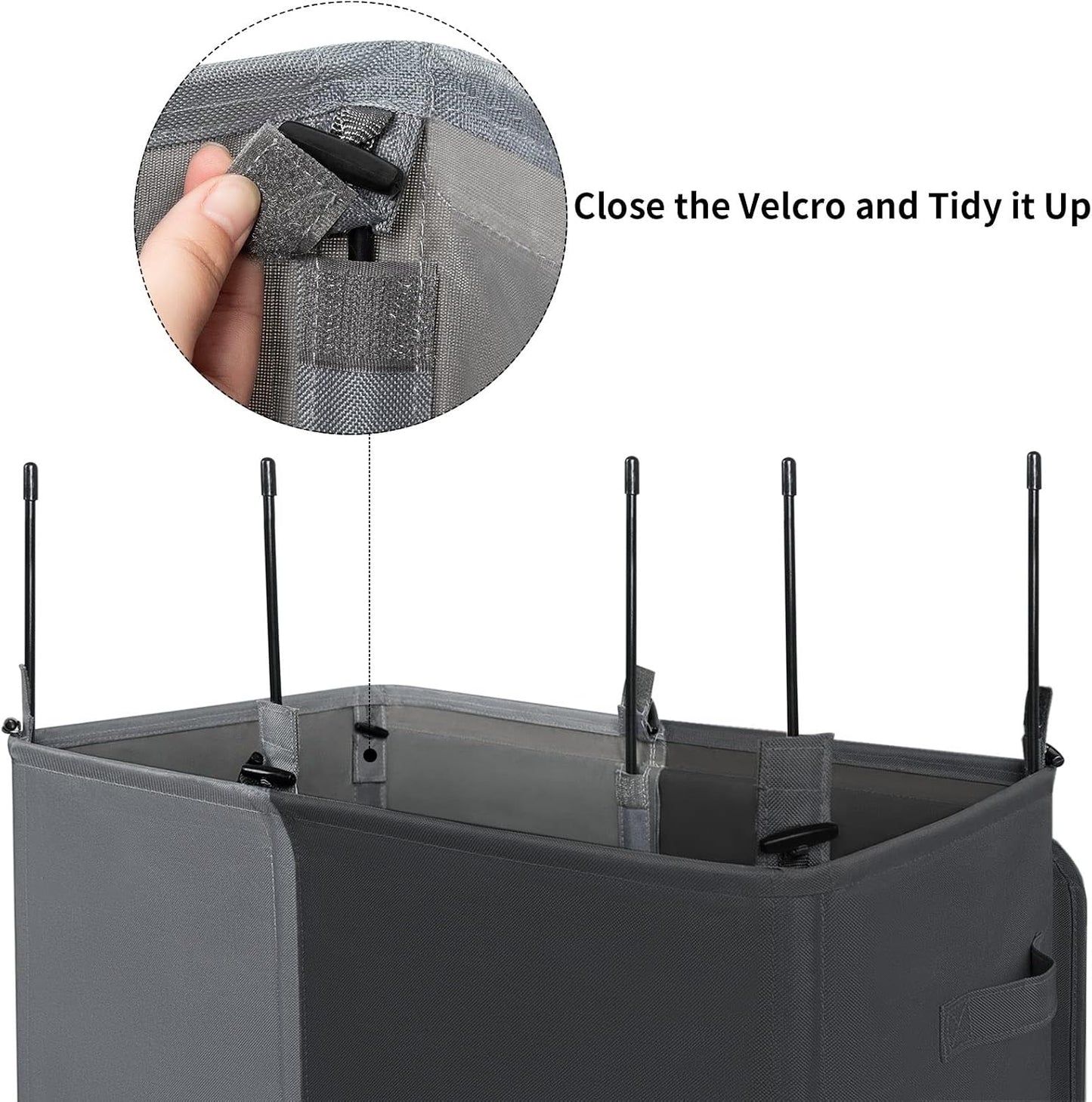 WOWLIVE Double Laundry Baseket with Lid and Removable Laundry Bags,154L Large Laundry Hamper 2 Section Collapsible Dirty Clothes Hamper for Laundry Room,College Dorm,Bathroom,Black and Beige