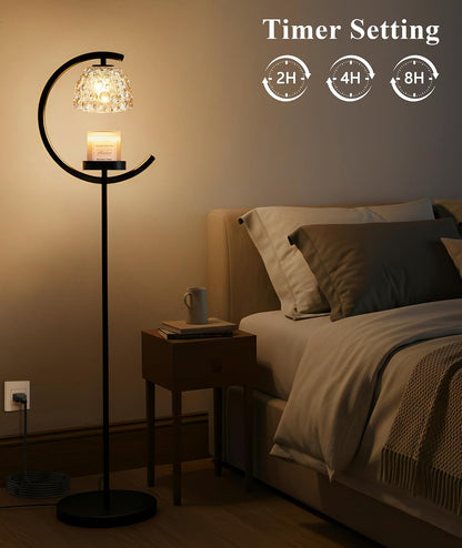 seenlast Candle Warmer Floor Lamp with Timer and Dimmer | Standing Electric Wax Melt Warmer for Home Decor, Living Room & Bedroom | Birthday Gifts for Women, Mom & Girlfriend