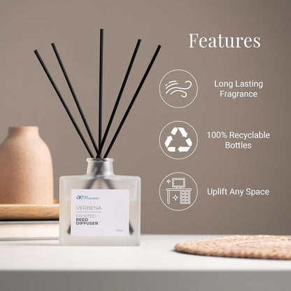 Air Esscentials Classic White Tea & Thyme Reed Diffuser Set - Decorative Fragrance Diffuser & Oil for Bathroom & Home | Long-Lasting Aroma | Natural Scent Sticks | Essential Oils & Botanicals| 100mL