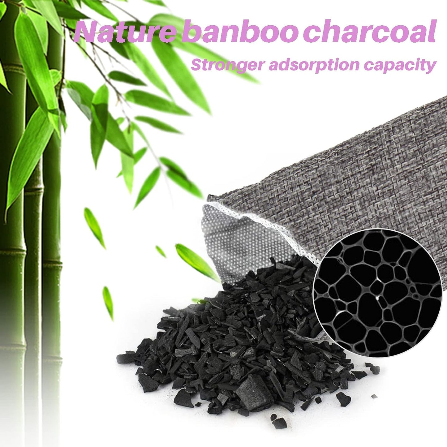 Charcoal Bags Odor Absorber (10x100g+4x200g) Activated Bamboo Charcoal Air Purifying Bags Charcoal Odor Eliminating Bags for Home & Car Shoes, Closet, Pet -14 PACK