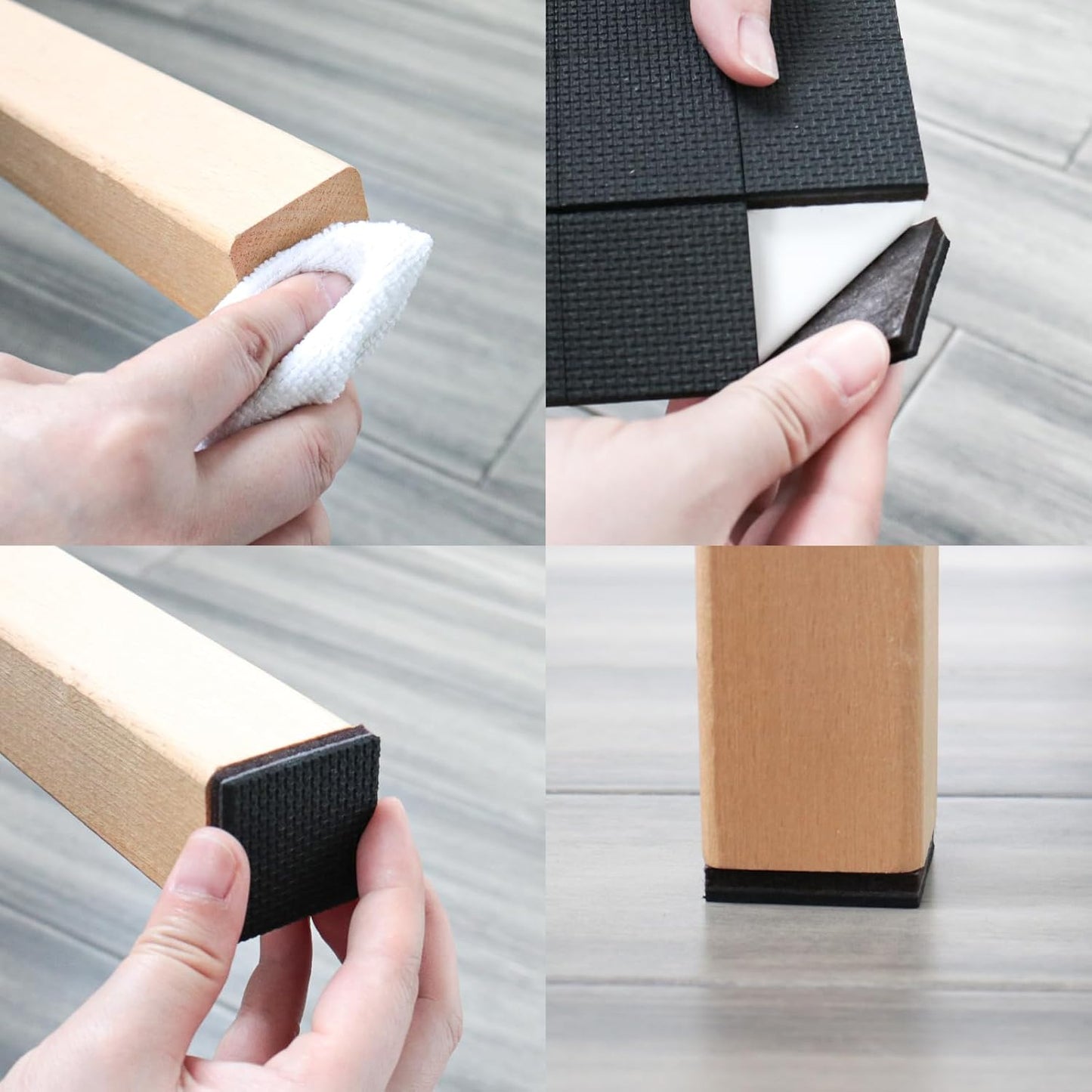 Non Slip Furniture Pads 36 PCS 1'' Square - Anti Slip Furniture Pads - Self Adhesive Rubber Feet Furniture Feet - Chair Leg Floor Protectors - Keep Furniture in Place