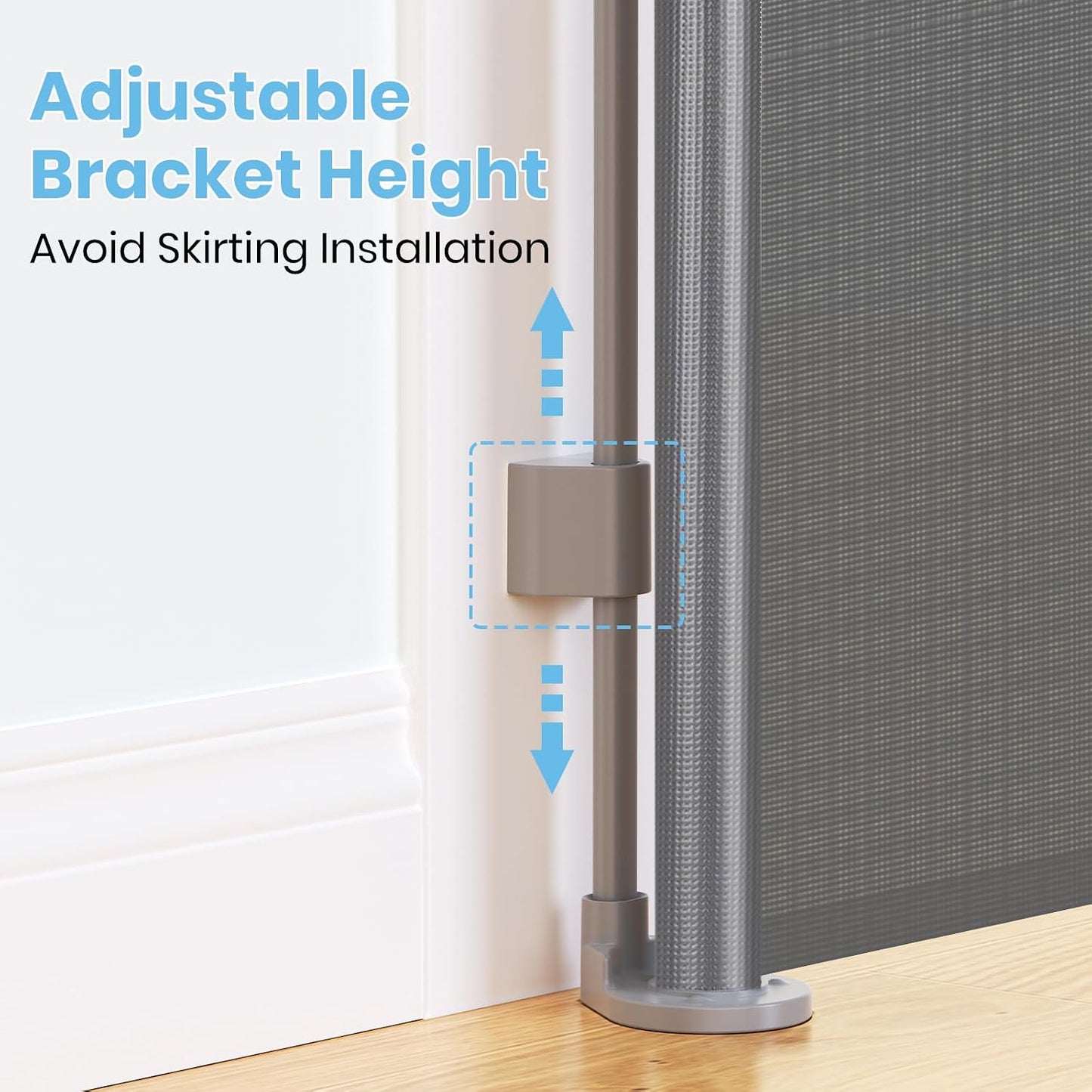 HAMOPY Retractable Baby Gate, 33" Tall, Extends up to 55" Wide, Durable Auto-Lock Baby Gates for Stairs, Mesh Dog Gate and Child Safety Gates for Doorways, Hallways, Indoor, Outdoor(Black)