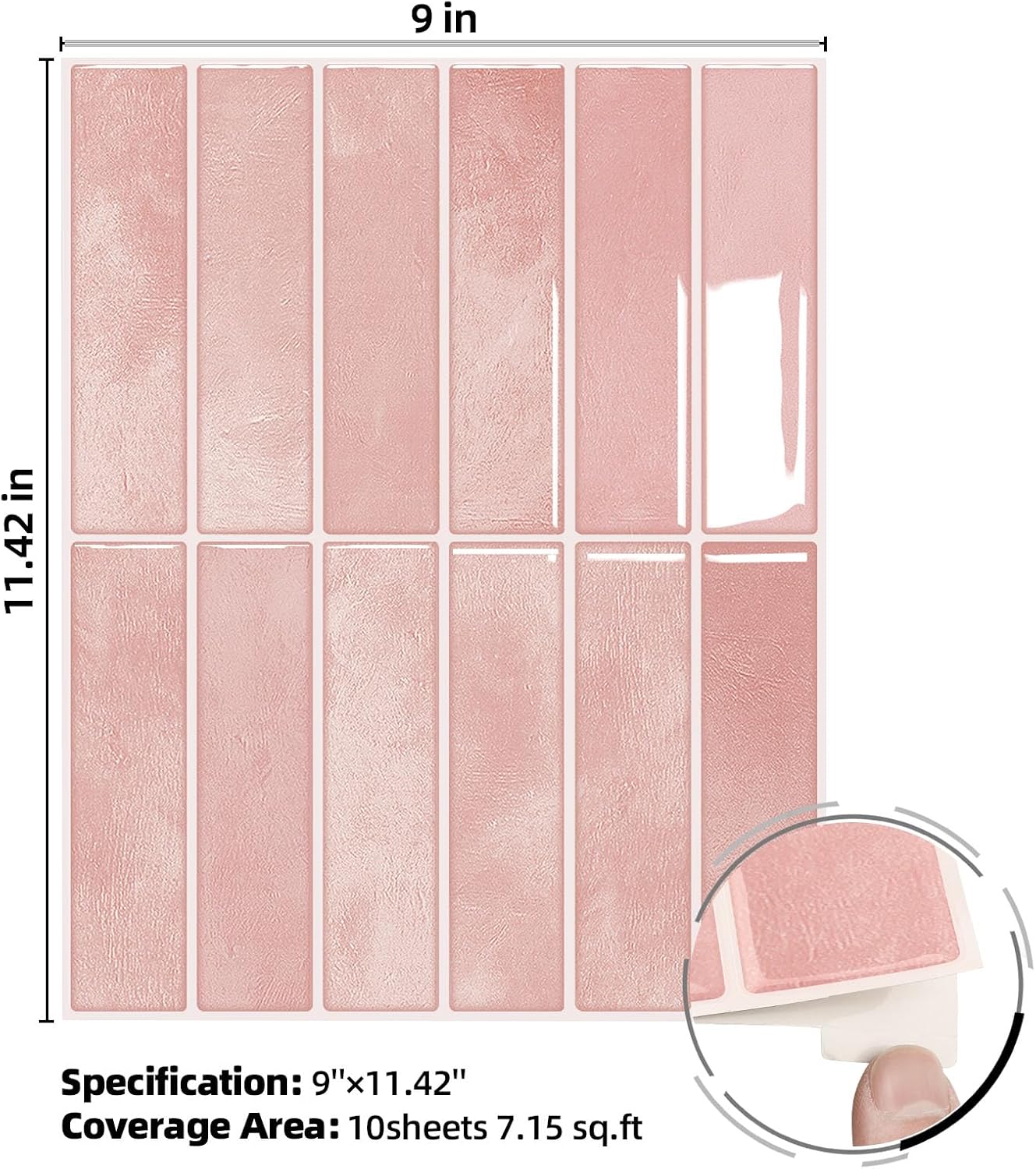 Peel and Stick Backsplash Tile for Kitchen, 10 Sheets, 11.42''x9'' | Beige Gray 3D Self Adhesive Wall Tile Back Splash for Kitchen, Bathroom, Laundry Room
