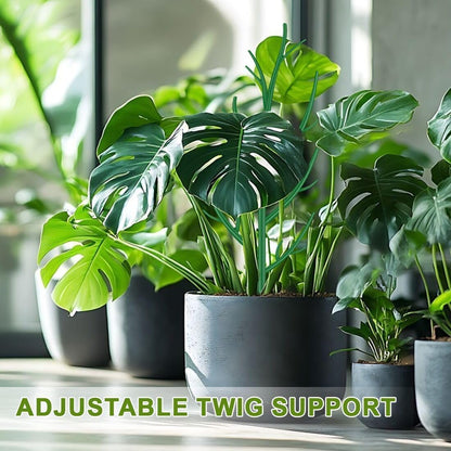 SupKing Adjustable Monstera Plant Support Garden Stakes 8 Pcs Stackable Branch Plant Stakes for Indoor Plants, Vine, Photos, Climbing and Potted Plants Come with 30 Pcs Plant Twist Tie