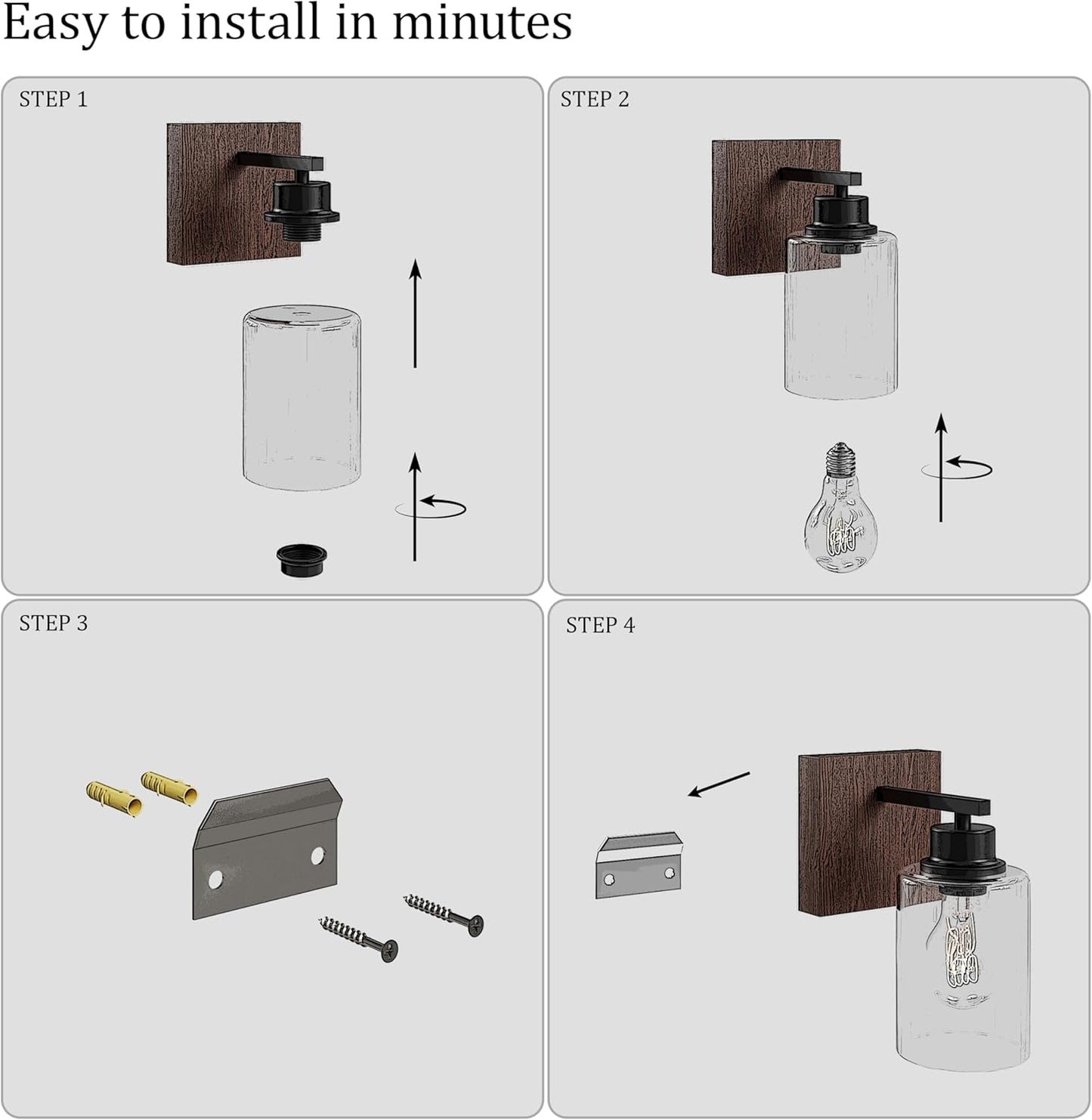 Battery Operated Wall Sconce Set of 2, Black Rechargeable Wall Lights with Timer Function, Easy Install Dimmable Wireless Wall Lamps Sconces Wall Decor for Living Room Bedroom Hallway, Emergency 3000K