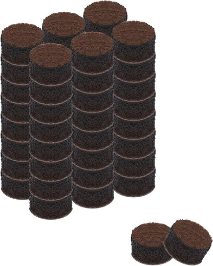 uxcell Furniture Pads, 24Pcs 1.25" - Round Self Adhesive Felt Furniture Pads, Floor Protectors for Furniture Feet Chairs Legs Hardwood Floors (Brown)