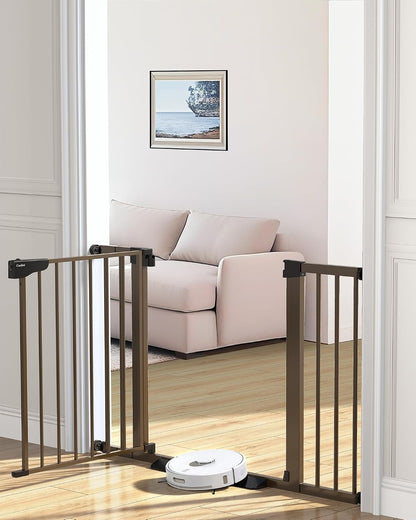 Cumbor 30-46" Baby Gate for Stairs, Mom's Choice Awards Winner-Auto Close Dog Gate for The House, Gifts for Mom, Easy Install Pressure Mounted Pet Gates for Doorways, Black