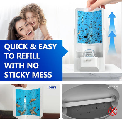 Flying Insect Trap, 2 Devices Fruit Fly Traps for Indoors with 8 Sticky Boards, Gnat Traps for House Indoor Fly Catcher with Blue UV Light, Mosquito Moth Bug Catcher for Home, Kitchen(2026 Upgrade)