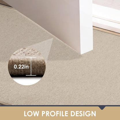 Door Mat 30"x17", Non Slip Washable Door Mat Indoor Entrance, Low Profile Absorbent Entry Rug for Front Door, Entryway, Inside Entrance, Rubber Backing Dirt Trapper Indoor Mat, Khaki