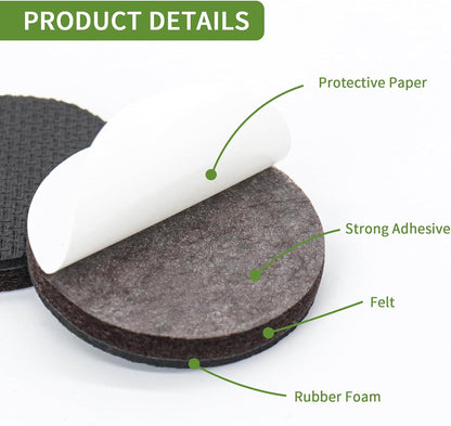 Non Slip Furniture Pads 36 PCS 1'' Square - Anti Slip Furniture Pads - Self Adhesive Rubber Feet Furniture Feet - Chair Leg Floor Protectors - Keep Furniture in Place