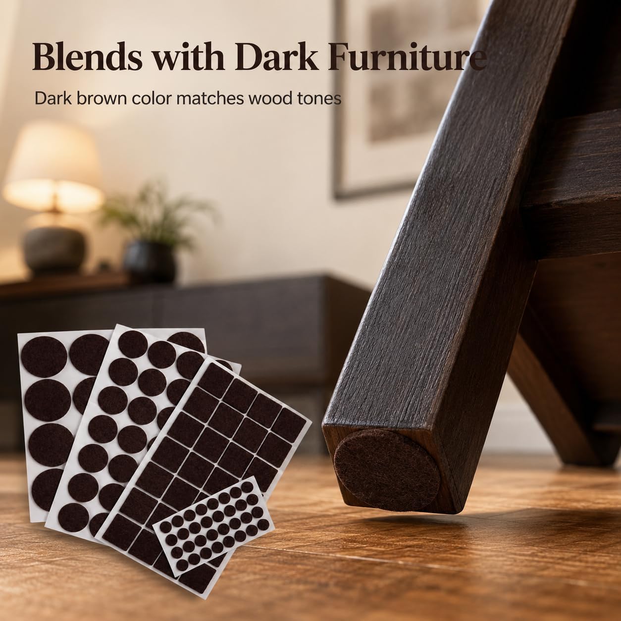 Felt Furniture Pads, 104 Pcs Self Adhesive Floor Protectors for Chairs | Protects Hardwood Floors From Scratches, Reduces Noise, Fits Furniture Feet, Tables, Cabinets & Sofas – 104 Pcs Mixed Sizes