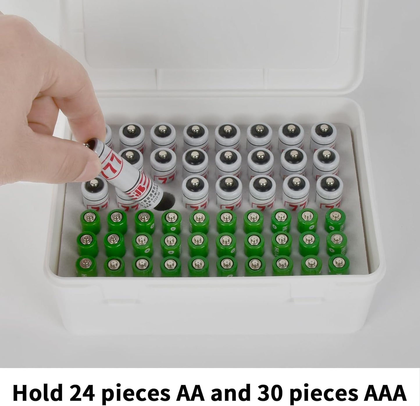FULLCASE Battery Organizer Storage Case with Tester,Holds 18 AA & 18 AAA Batteries