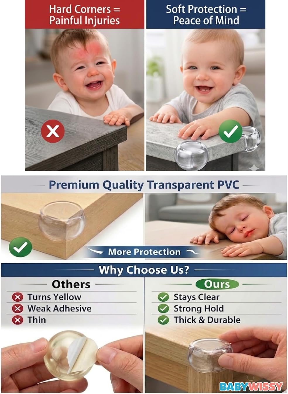 Corner Protectors 16 Pack – Crystal Clear Baby Proofing Corner Guards, Toddler Safety Edge Covers for Tables & Furniture