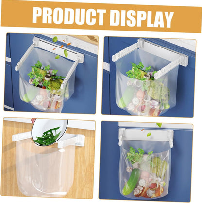 PRETYZOOM Wall Mounted Trash Bag Holder Rack Multi-Functional Foldable Kitchen Garbage Bag Stand Holder for Sink No Drill Installation