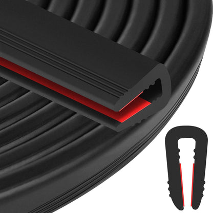 ToLanbbt Rubber Edge Trim U Channel, 1/16" Self Adhesive Sheet Metal Edge Guard Protector, EPDM Seal Strip for Car Doors, Steel Plates, Glass, Hatches, Table Corners, Fit 1/16"(1.6mm), 10Ft, Clear