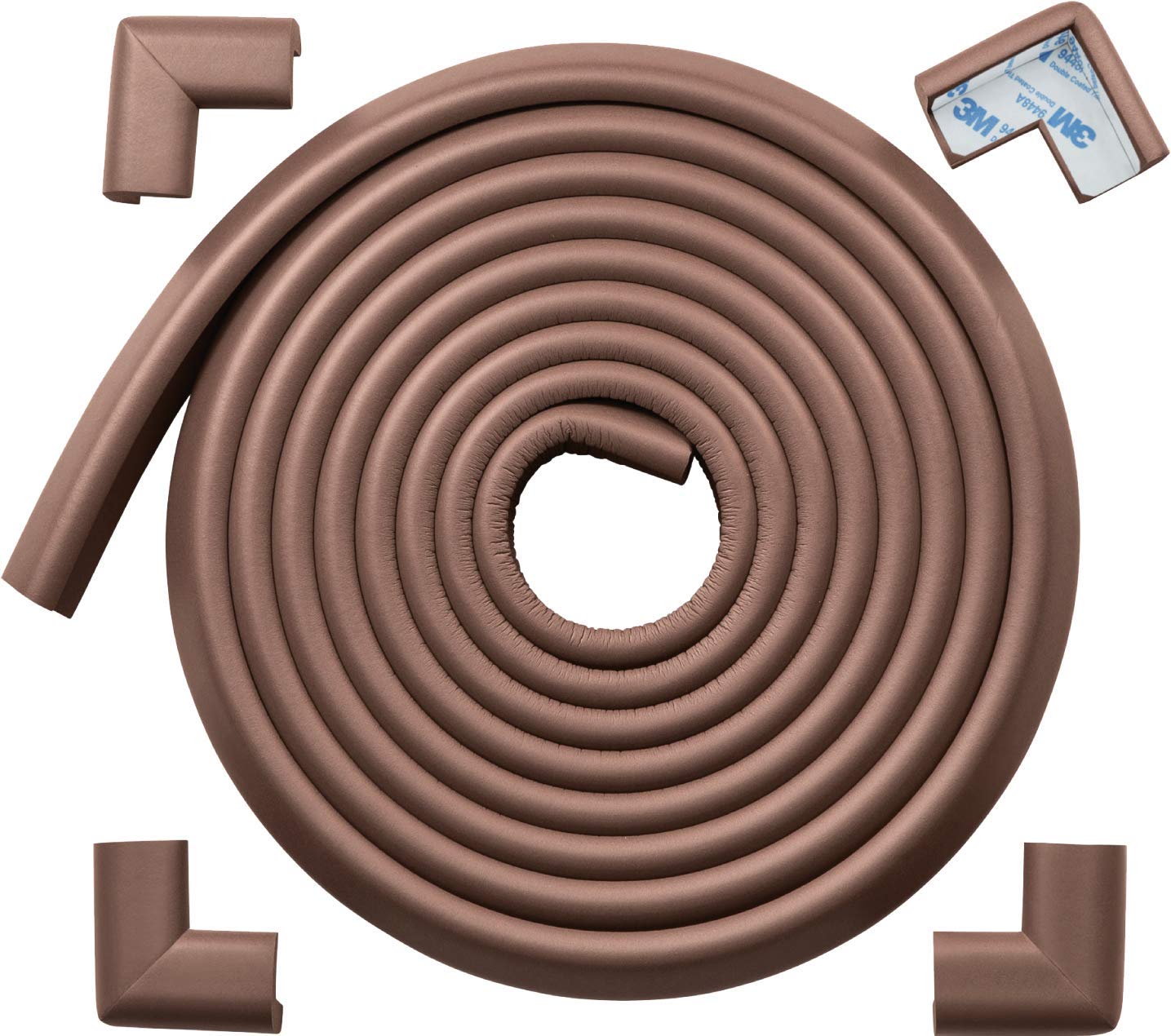 Roving Cove Slimfit Corner Edge Protector for Baby Proofing (Small 15ft Edge 4 Corners), Furniture Safety Bumper Guard, Soft NBR Rubber Foam, 3M Adhesive, Oyster White (Off White)