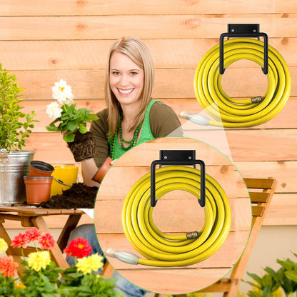 Metal Garden Hose Holder, Heavy Duty Wall Mount Hose Hanger for 150 FT | Rust-Resistant Wall Mount Hose Holder for Garden, Water & Expandable Hoses, Garage, Patio, Yard, Shed & Outdoor Storage