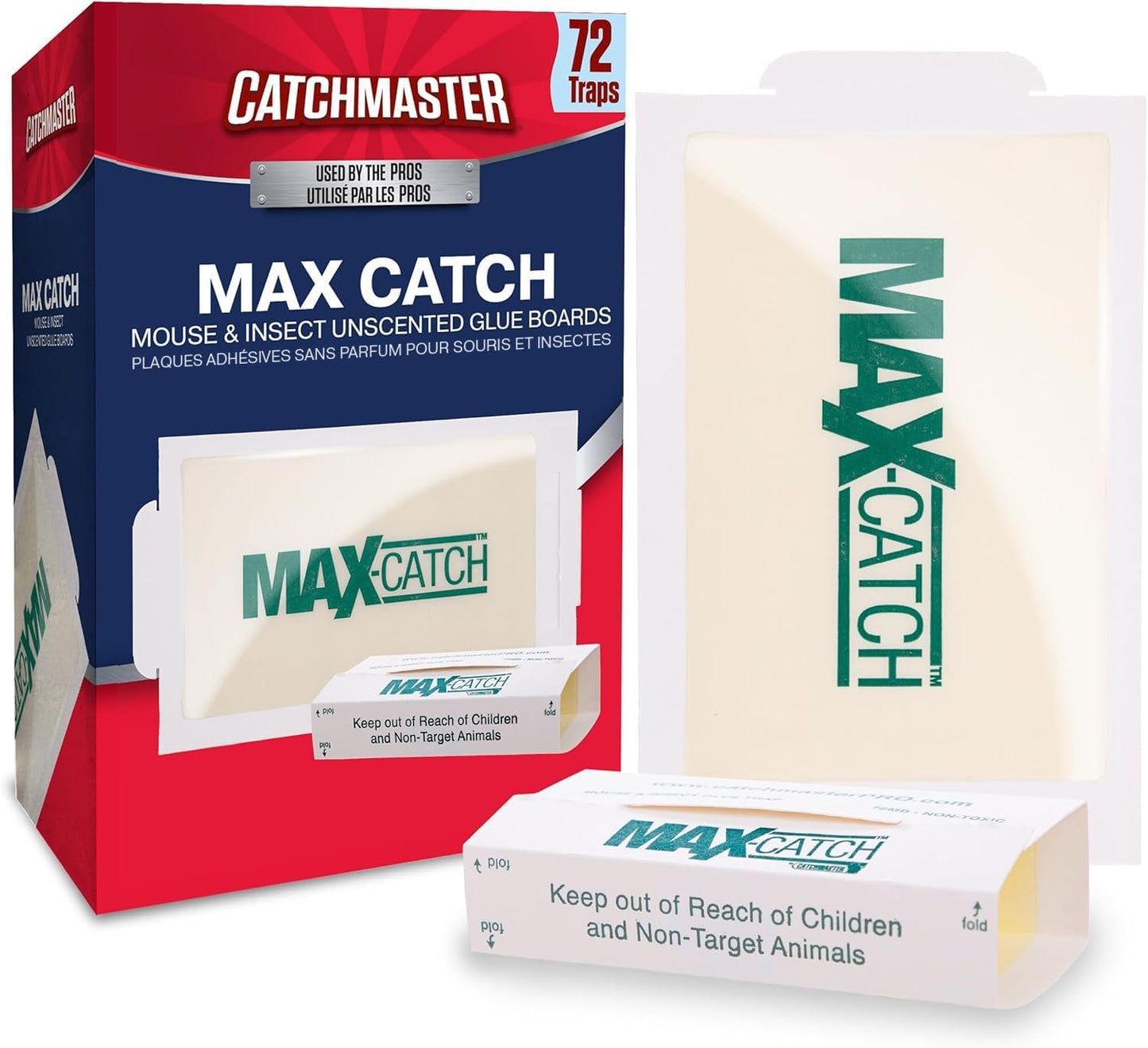 Catchmaster Max-Catch Mouse & Insect Glue Trap 36PK, Mouse Traps Indoor for Home, Sticky Pest Control Adhesive Tray for Catching Bugs, Bulk Unscented Glue Boards