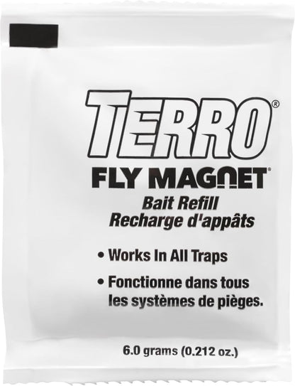 TERRO Fly Magnet Trap, Reusable Poison-Free Outdoor Fly Catcher with Bait | Kills House Flies, Barn Flies & Bottle Flies, Easy to Use Outdoor Fly Trap for Patios & Decks, Bait Activates in Hours