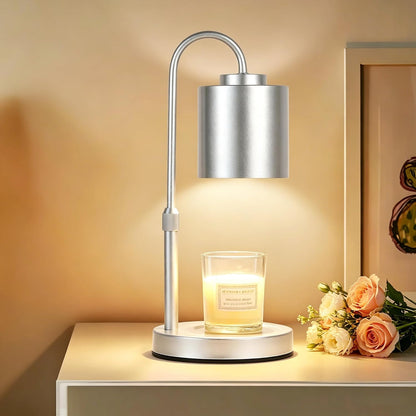 CASTLELIFE Dimmable Candle Warmer Lamp with Timer, Height Adjustable Candle Warmer for Jar Candles, Electric Wax Melt Warmer for Home Decor House Warming Gifts, Birthday Gifts for Women, Black Clear