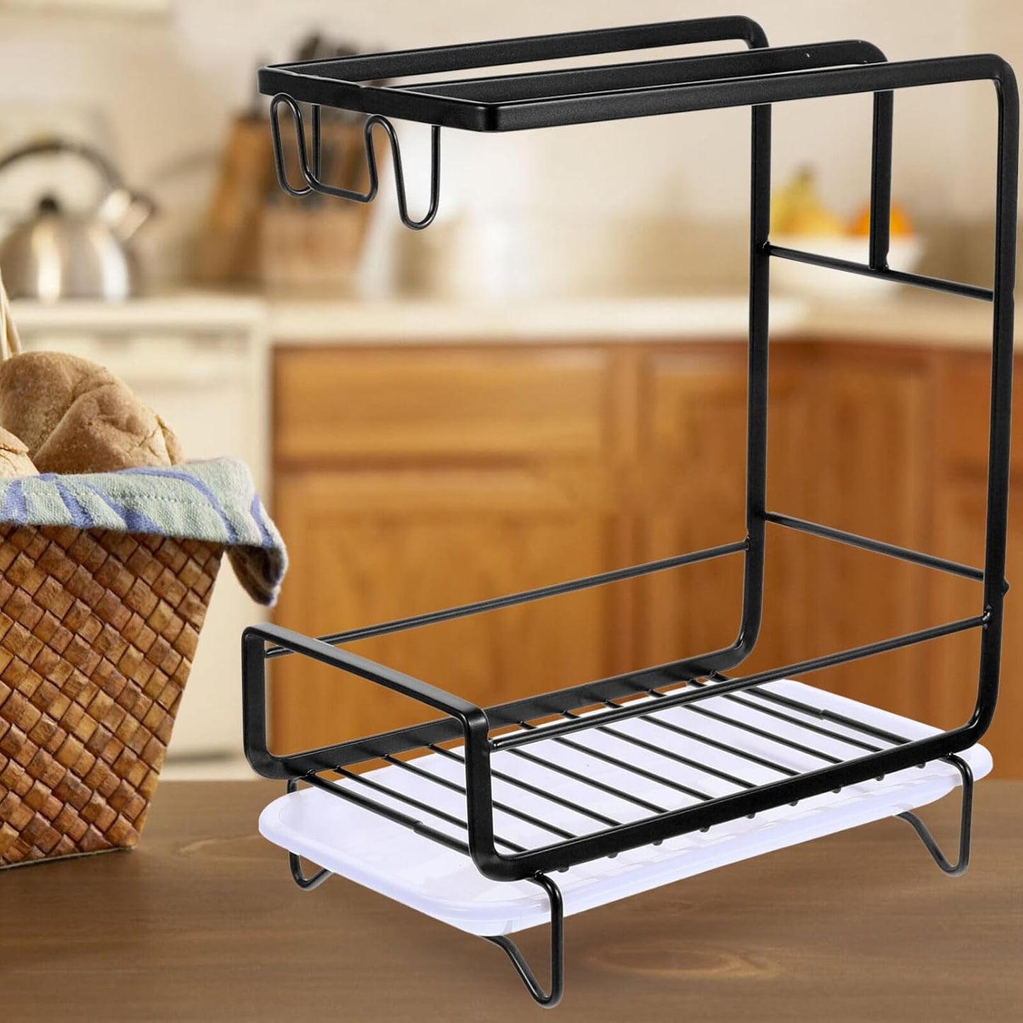 Healeved Multi-Functional Sponge Holder Dishcloth Drying Rack for Kitchen Sink Wall-Mounted Organizer for Wiping Cloth and Cleaning Supplies Space-Saving Storage