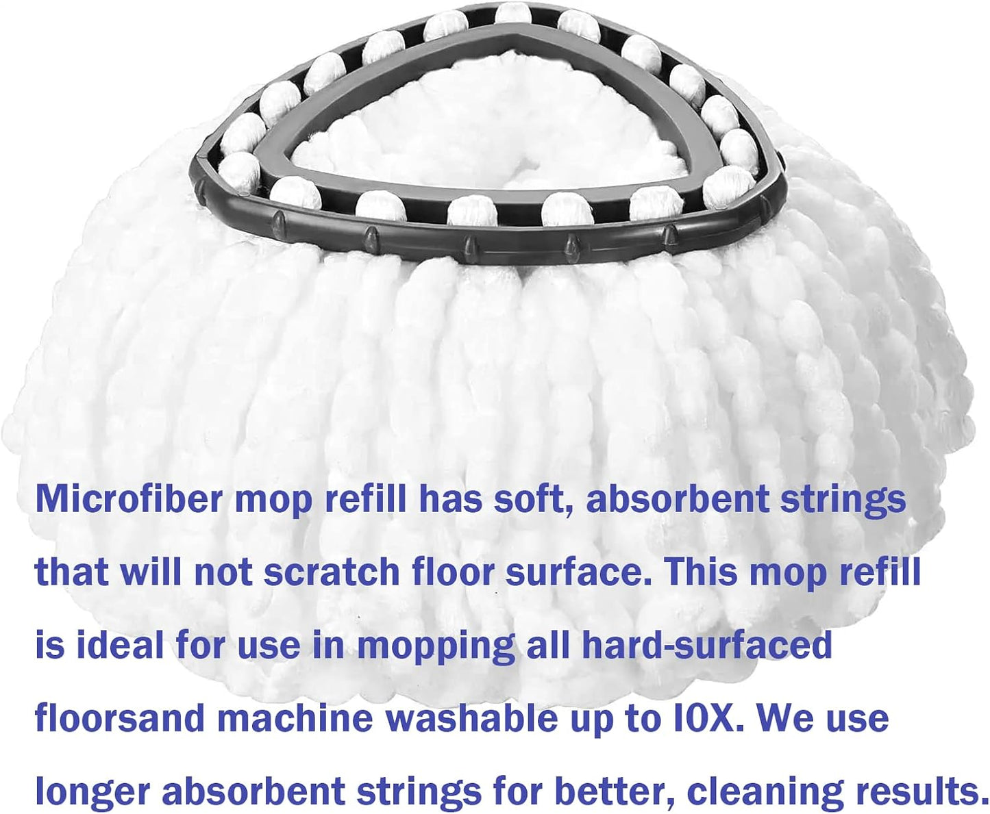 2 Pack Mop Heads Replacements - 40% More Cleaning Power, Spin Mop Heads Replacements for O Cedar Easy Wring 1-Tank System, Deep Cleaning, Microfiber and Machine Washable