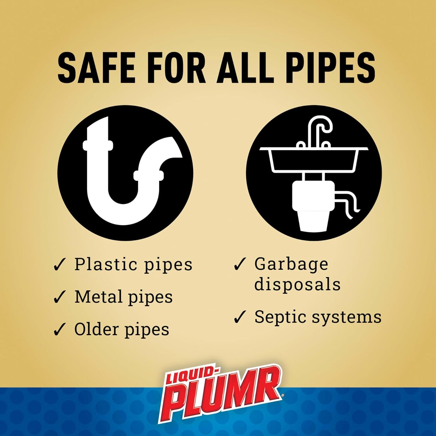 Liquid-Plumr Pro-Strength Full Clog Destroyer, Bathroom & Kitchen Sinks, Shower and Tub Drain, Safe for Pipes, Liquid Drain Cleaner, 32 Fluid Ounces